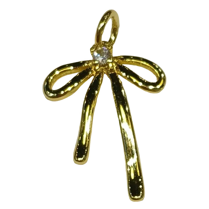GOLD DROOPY BOW CHARM