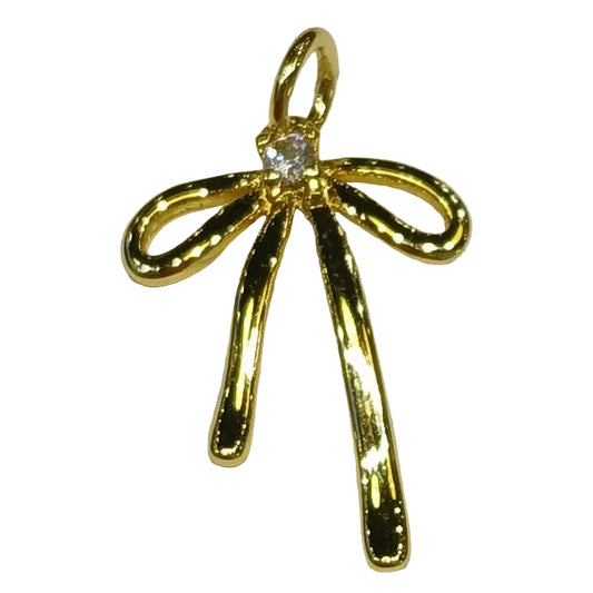 GOLD DROOPY BOW CHARM