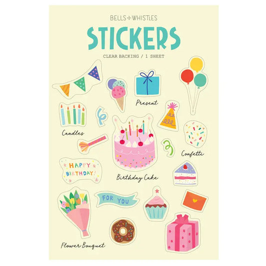 BIRTHDAY PARTY CLEAR STICKERS