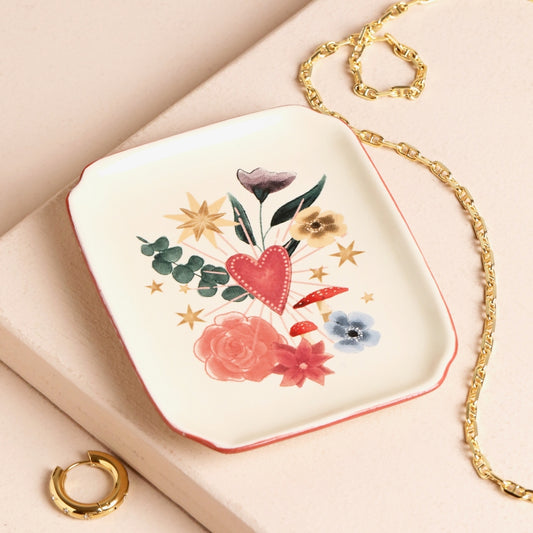 FLORAL HEART TRINKET DISH