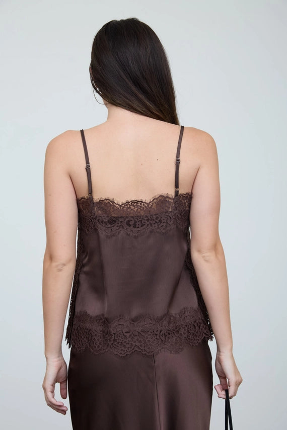 SATIN LACE TRIM CAMI