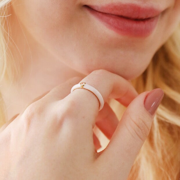 PINK ENAMEL RING