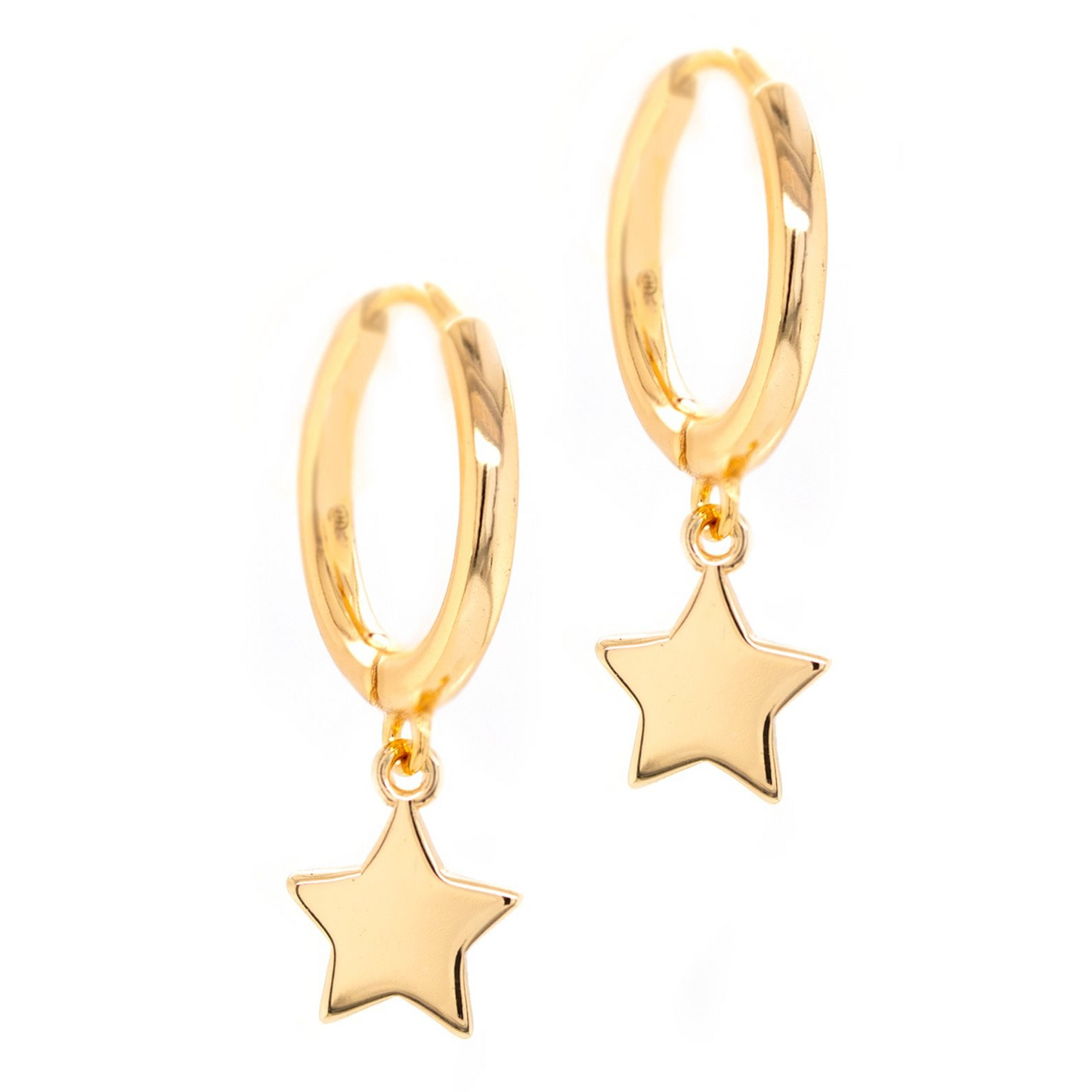 GOLD STAR DANGLE HOOPS