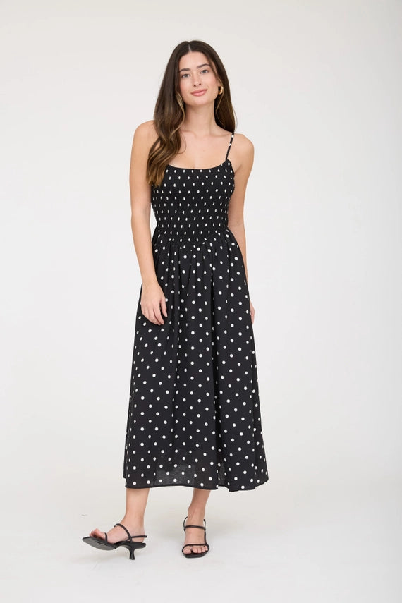 POLKA DOT MIDI DRESS