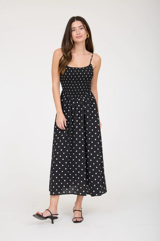 POLKA DOT MIDI DRESS
