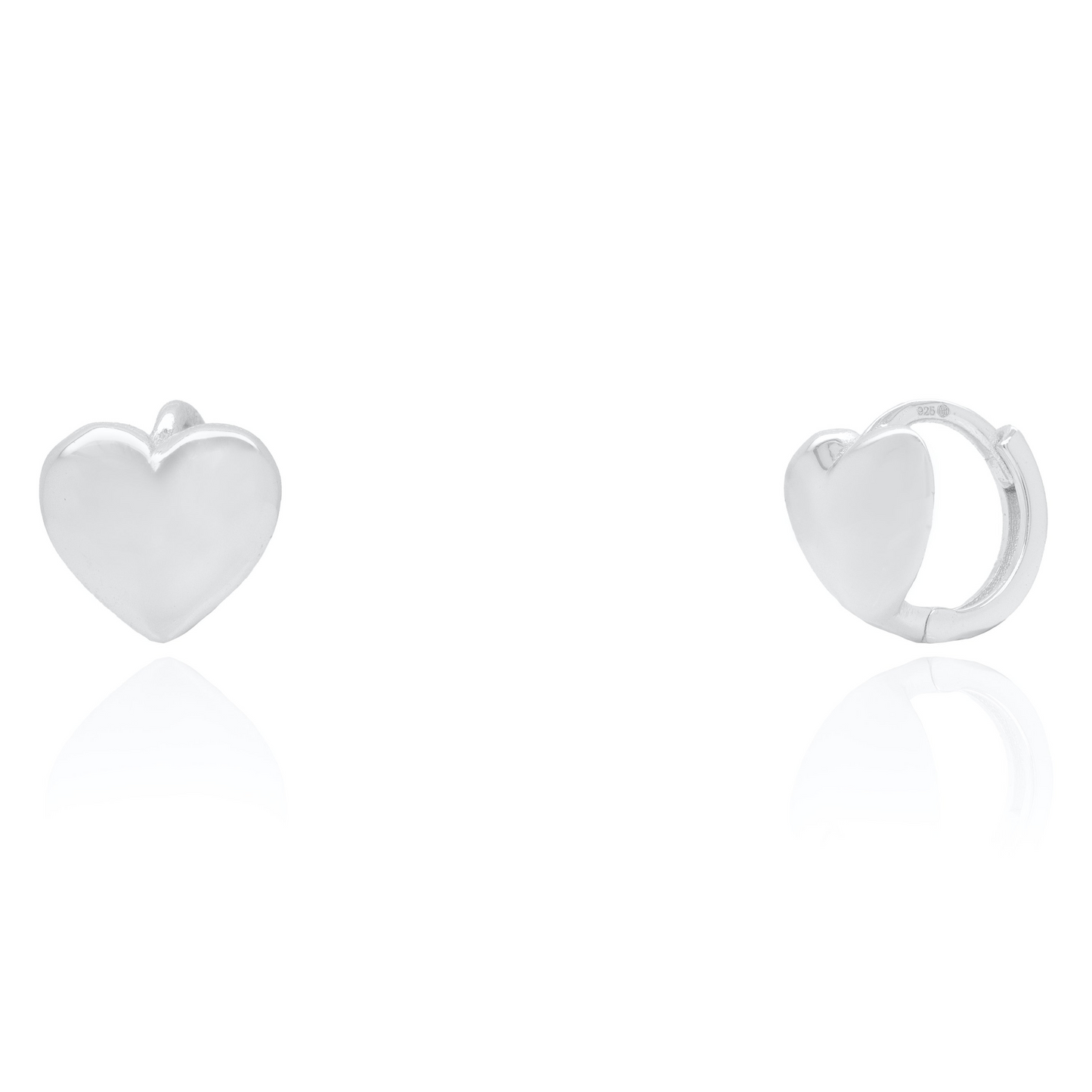 SILVER PUFFY HEART HUGGIES