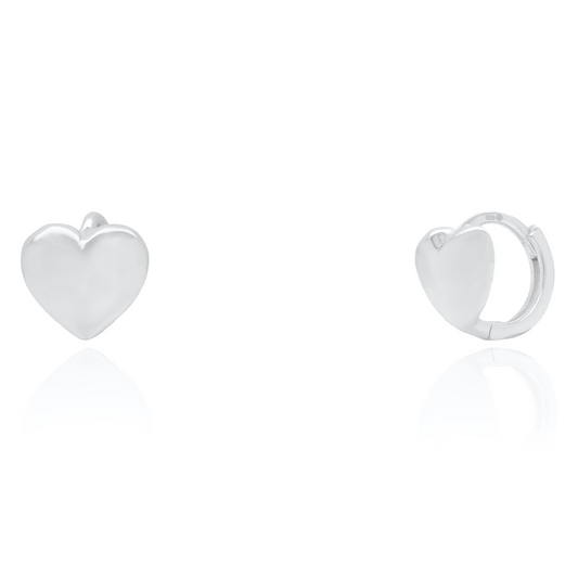 SILVER PUFFY HEART HUGGIES