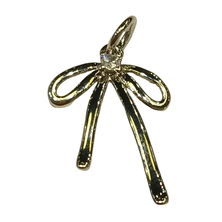 SILVER DROOPY BOW CHARM