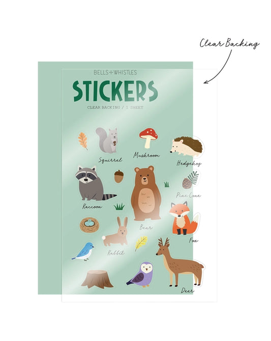 WOODLAND ANIMALS CLEAR STICKERS