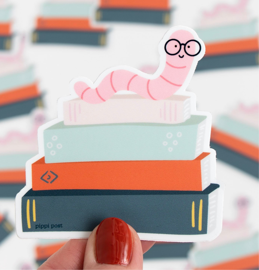 BOOKWORM STICKER