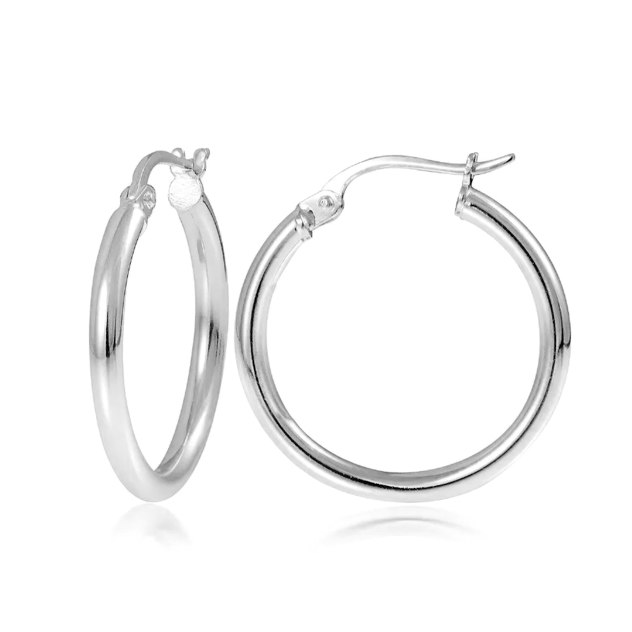 35MM SILVER HOOPS