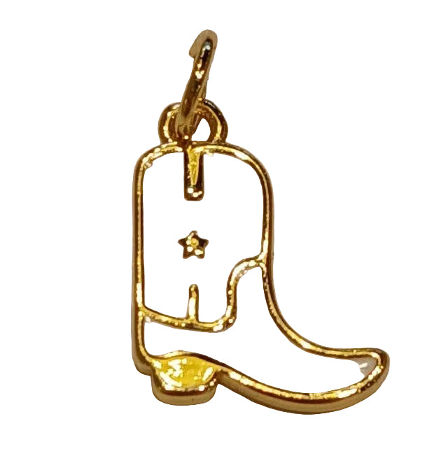 TINY WHITE COWBOY BOOT CHARM