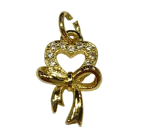 BOW W/ HEART CHARM