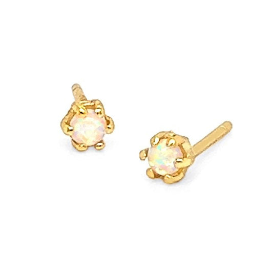 GOLD WHITE OPAL EARRINGS