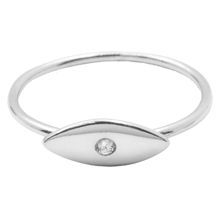 SILVER EVIL EYE RING