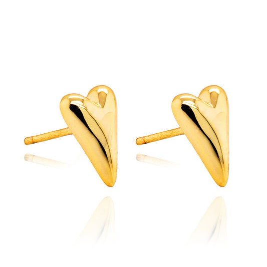 GOLD PUFFY HEART STUDS