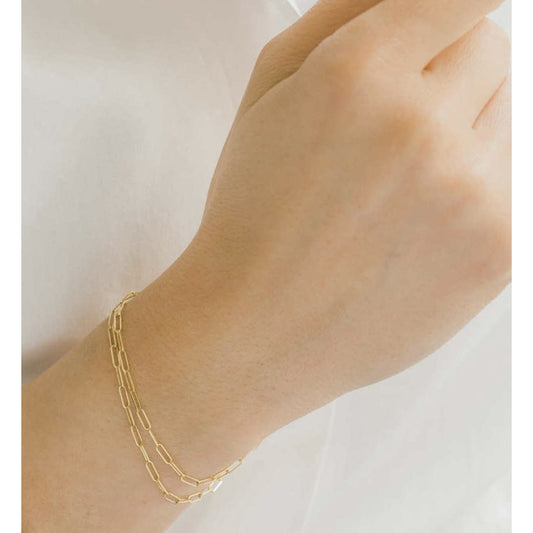 PAPERCLIP BRACELET 6.5" in GOLD