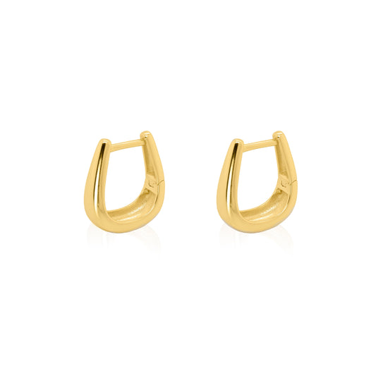GOLD TAPERED U SHAPE HUGGIE HOOPS