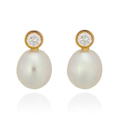 GOLD SINGLE PEARL DROP STUDS