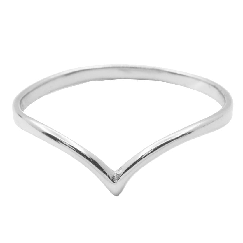 SILVER CHEVRON RING
