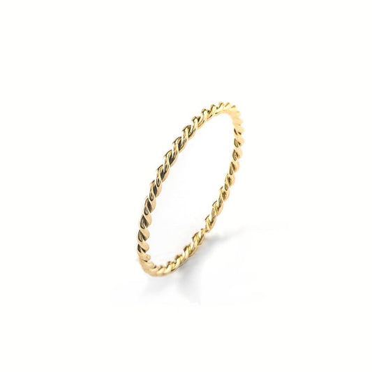 PLAIN ROPE MIDI RING in GOLD
