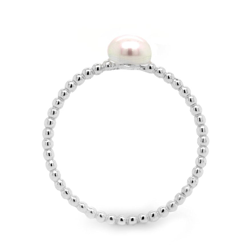 SILVER PEARL BUBBLE RING