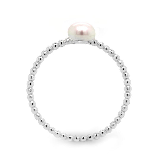 SILVER PEARL BUBBLE RING