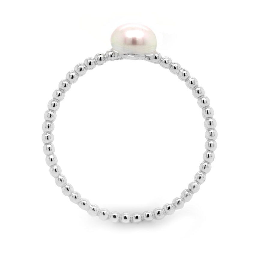 SILVER PEARL BUBBLE RING