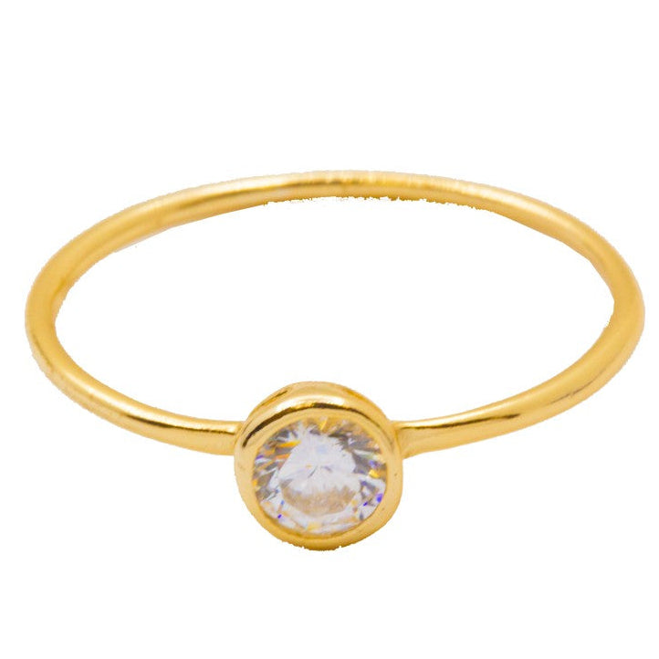 GOLD/CRYSTAL HALO RING