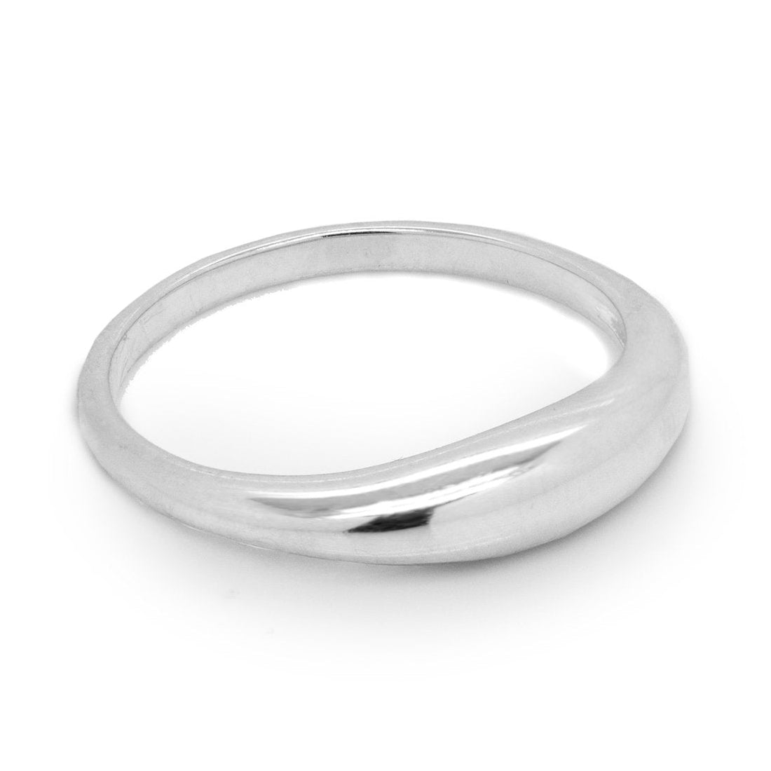 SILVER SLIM DOME RING