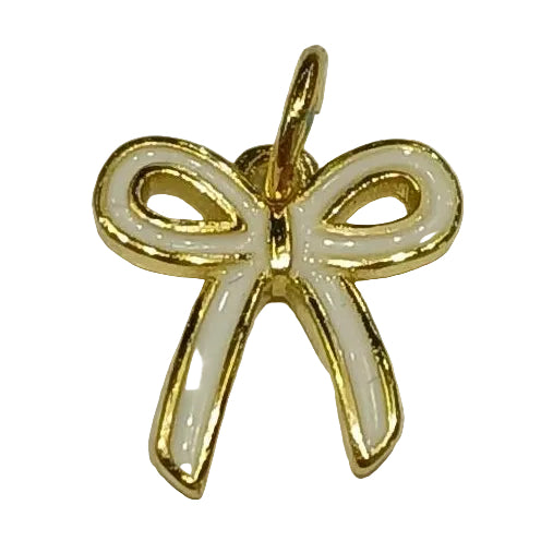 WHITE BOW CHARM