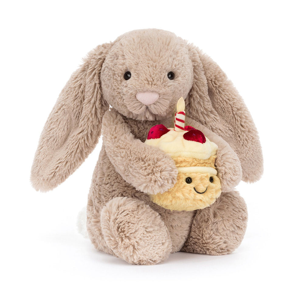 JELLYCAT BASHFUL BEIGE BUNNY BIRTHDAY