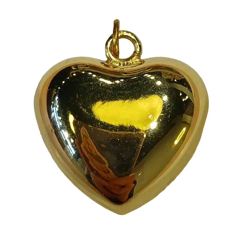 20MM GOLD PUFF HEART CHARM
