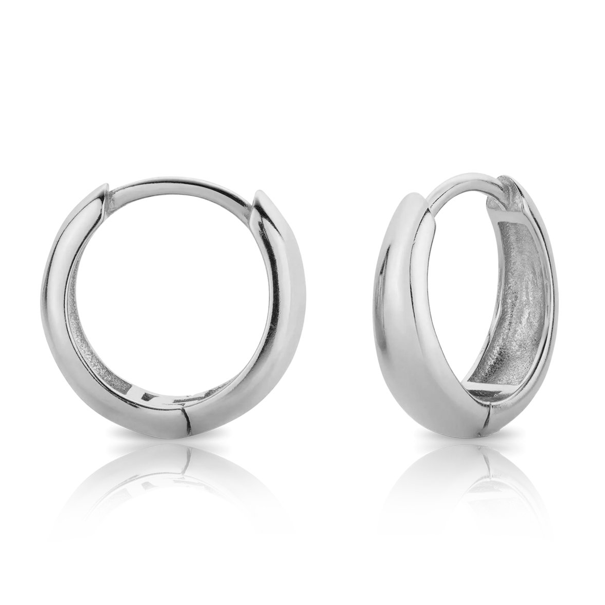 SILVER CHUNKY DOME HOOPS