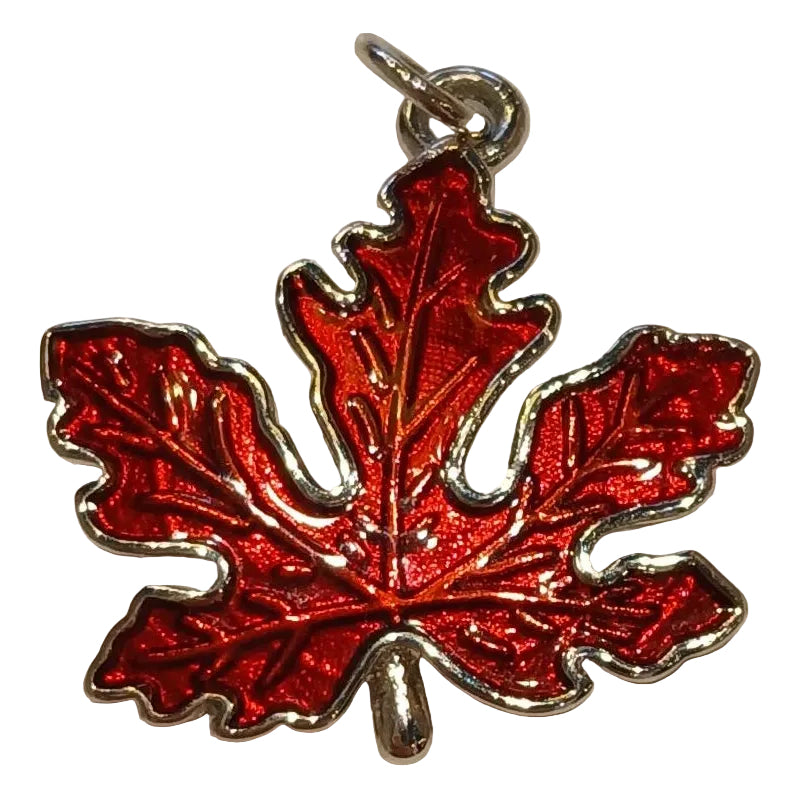 RED/SILVER MAPLE LEAF CHARM