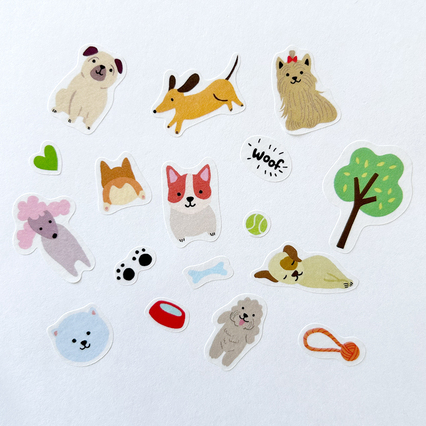 DOGS JUMBLE STICKERS