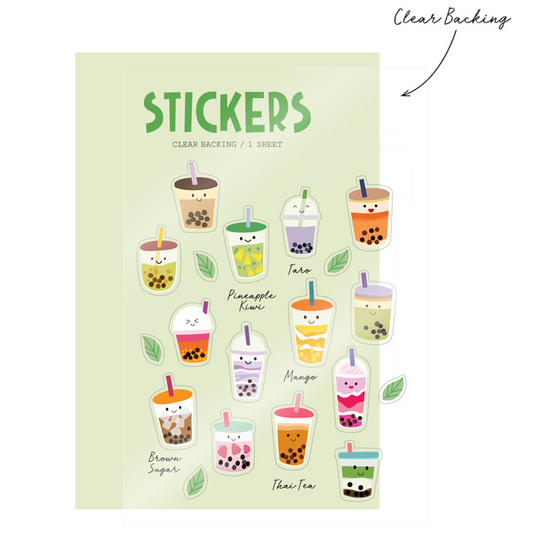 BUBBLE TEA CLEAR STICKERS