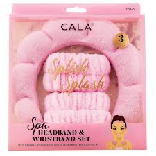 PINK SPA HEADBAND & WRISTBAND SET