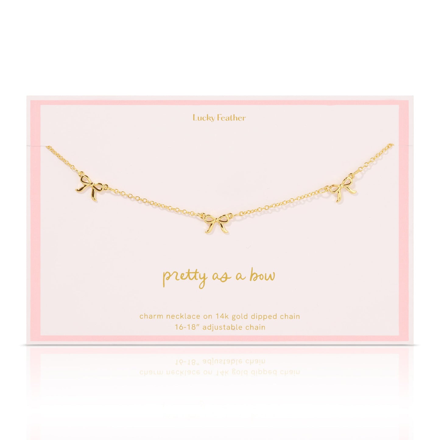 BEAUTIFUL BOW NECKLACE GOLD