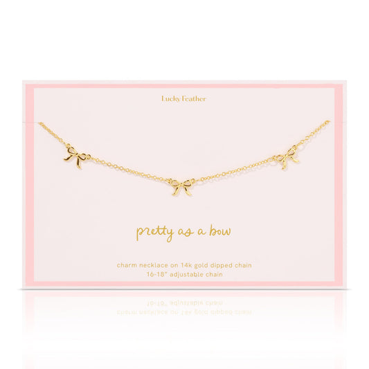 BEAUTIFUL BOW NECKLACE GOLD