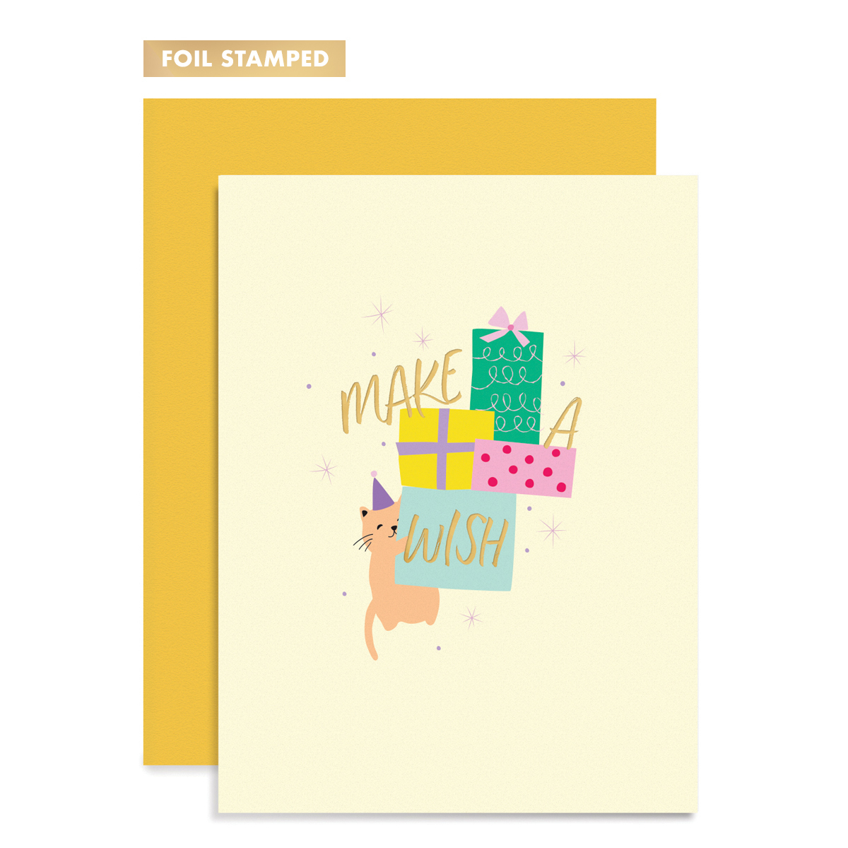 CAT WISHES GREETING CARD