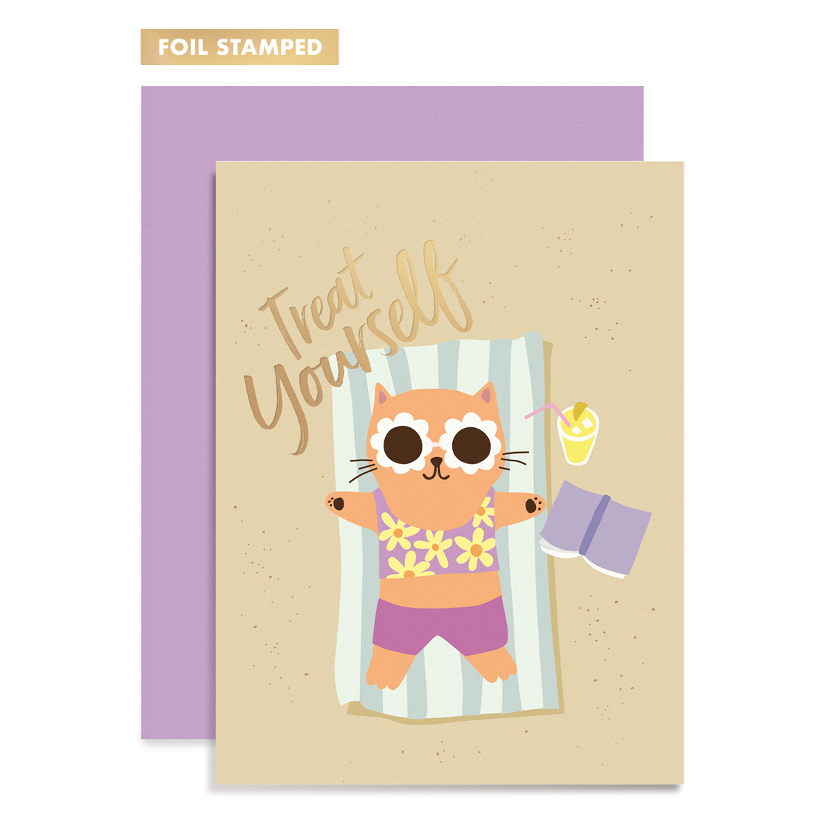 BEACH CAT GREETING CARD