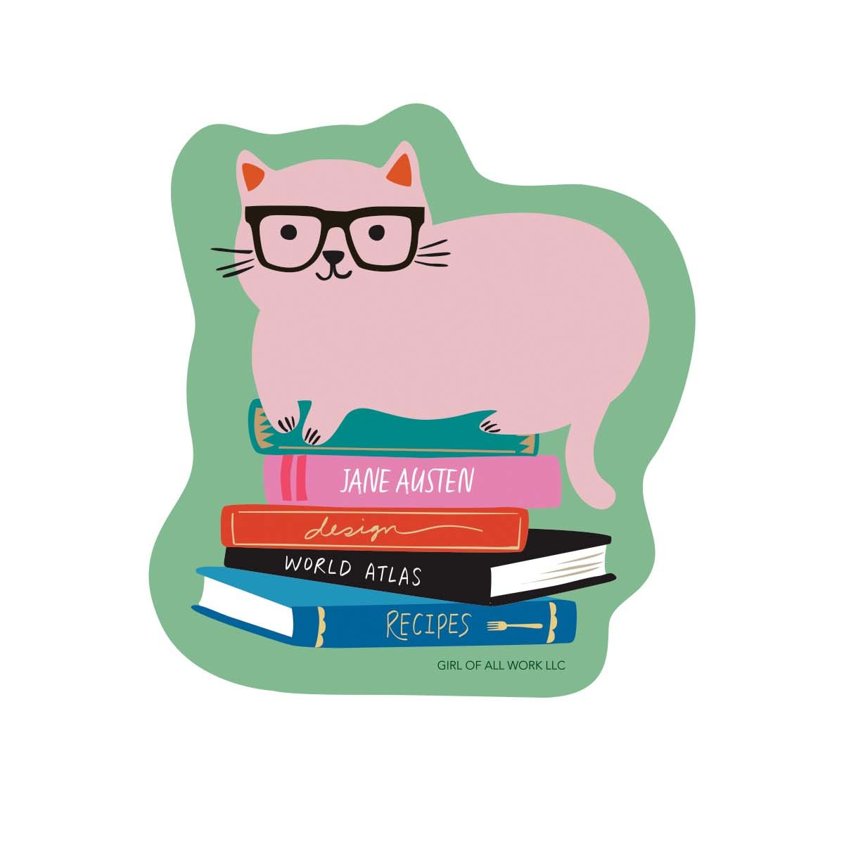 LIBRARY CAT VINYL STICKER