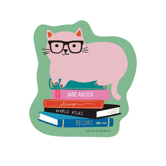 LIBRARY CAT VINYL STICKER
