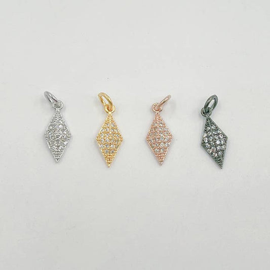 SILVER PAVE SPIKE CHARM