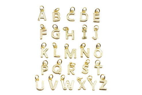 GOLD FLAT LETTER CHARM