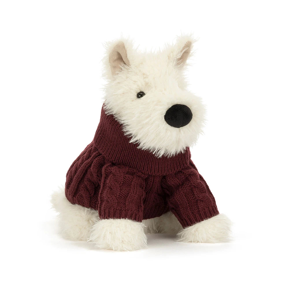 JELLYCAT MUNRO SCOTTIE DOG 'WINTER JUMPER'