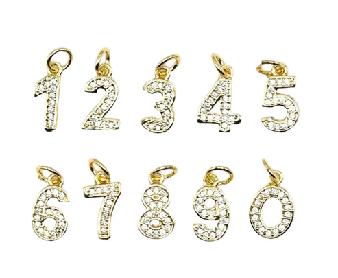 CRYSTAL NUMBER CHARM