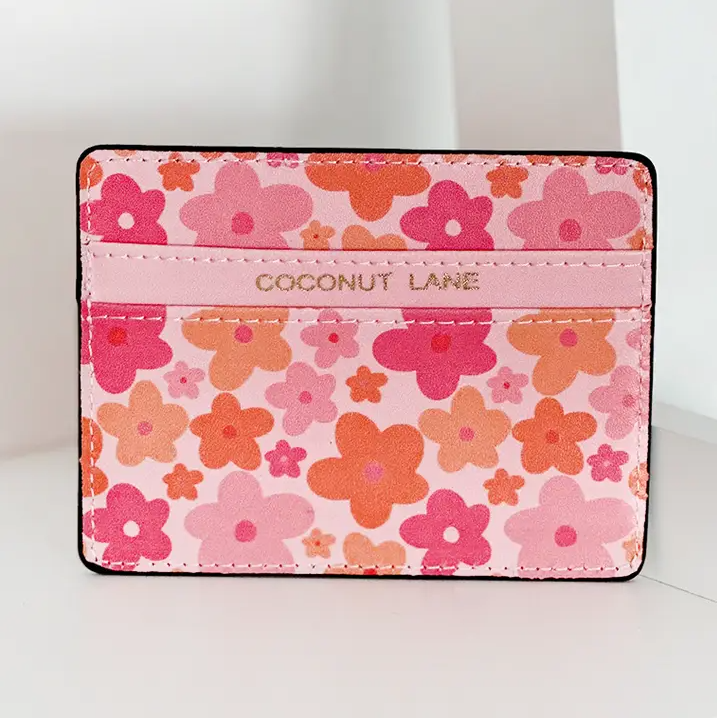 PINK & ORANGE BLOOM CARD HOLDER