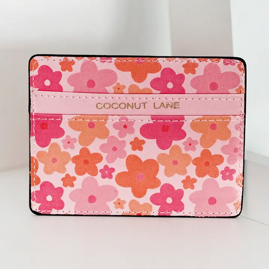 PINK & ORANGE BLOOM CARD HOLDER